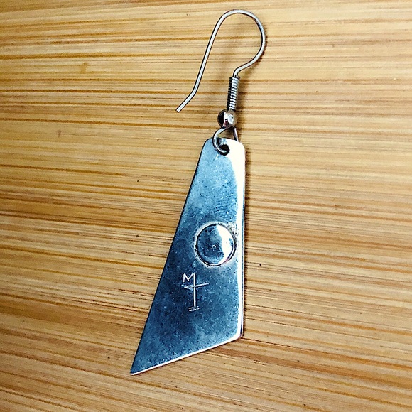 $135 Signed Designer Native American Sterling Silver Dangle Estate Earrings - Picture 2 of 6